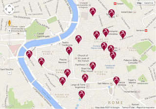 Plano de estaciones Bike Sharing de Roma