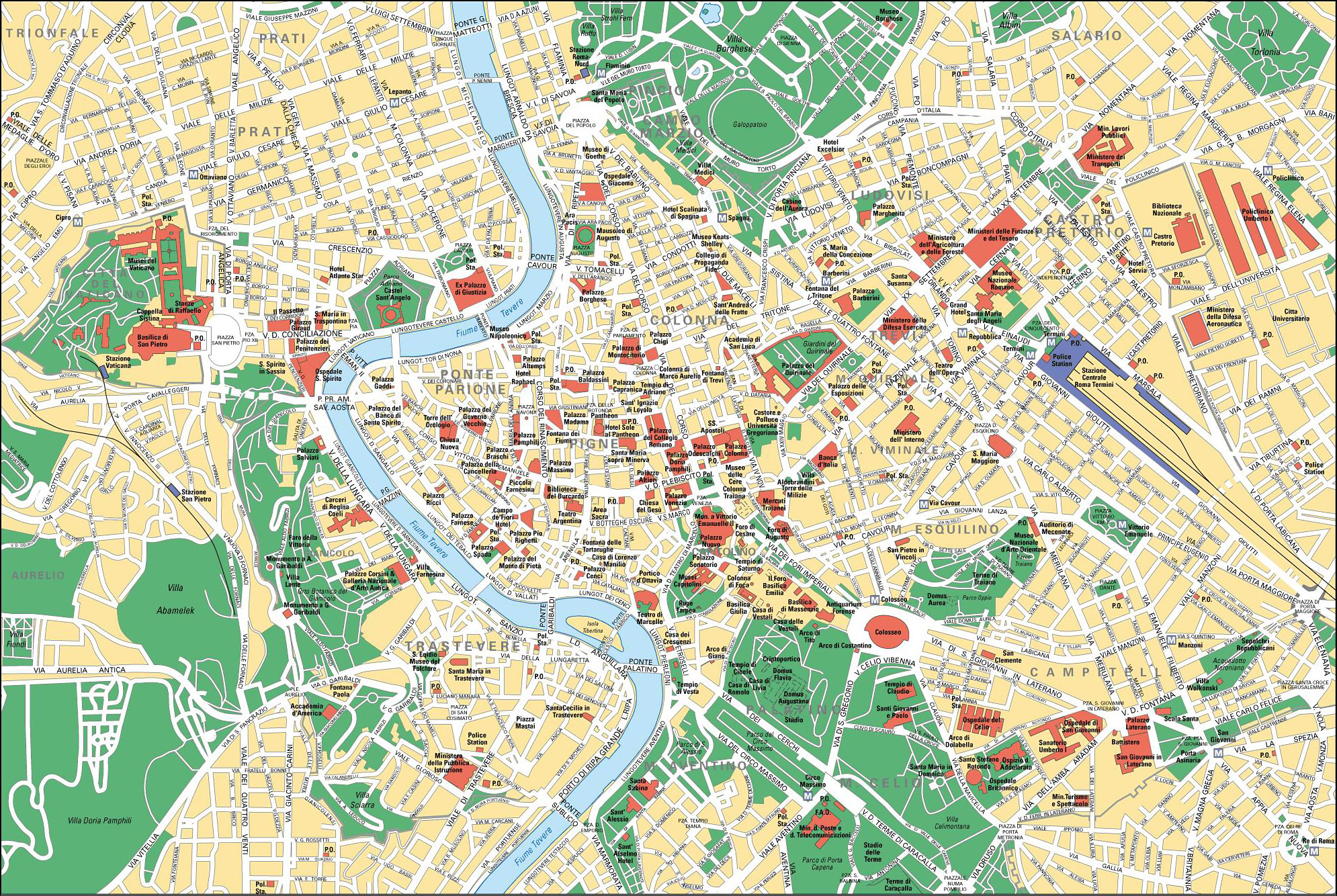 Mapa De Roma Com Pontos Turisticos Mapa